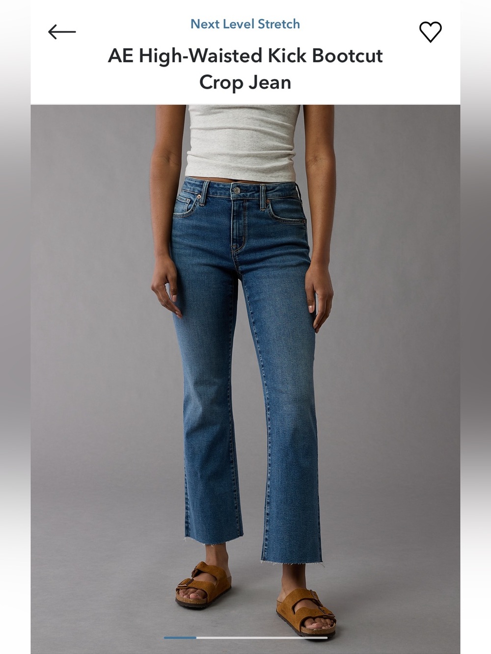 American Eagle Outfitters Kick Boot Crop in Dark Wash Blue NWT